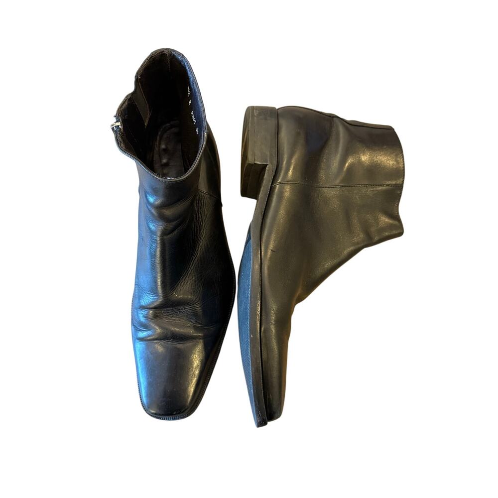 DONALD J PLINER Black Leather Ankle Boots w/ Zip Shoes Men size 11.5